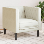 Fotel Chesterfield, kremowy, tapicerowany aksamitem | 372680 | 8721012400665