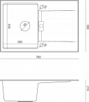 Zlewozmywak Owen 111 GraniteQ zlewozmywak z syfonem Push 2 Open 1-komorowy z/o (760x500x215; kom. 330x430) śnieżnobiały / złote elementy | brak | 5904310998017