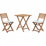 Beliani koka balkona mēbeļu komplekts gai&scaron;s ar ziliem spilveniem FIJI | 190216 | 4251682210331