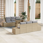 vidaXL Aiadiivanite komplekt Komplekt 7 Beež, Hall Rotang, Pol&uuml;ester | 3357843 | 8721288380463