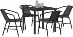 vidaXL 5-osaline aiam&ouml;&ouml;bli komplekt must rattan | 3379381 | 8721288643018