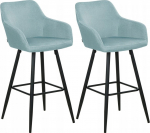 Beliani Zestaw 2 krzeseł barowych jasnoniebieski CASMALIA | 446749 Bel | 4255664856630