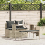 vidaXL 3-osaline aiam&ouml;&ouml;bli komplekt patjadega, hall PE rattan | 4104186 | 8721158656254