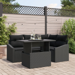 vidaXL 5-osaline aiam&ouml;&ouml;bli komplekt patjadega Black pol&uuml;rotang | 3348999 | 8721158991133