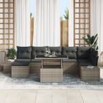 vidaXL 8-osaline aiam&ouml;&ouml;bli komplekt koos patjadega Grey rattan | 3349225 | 8721158993397