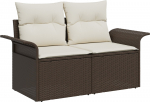 vidaXL 10-osaline aiam&ouml;&ouml;bli komplekt patjadega Brown pol&uuml;rotangist | 3345538 | 8721158951243