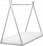 Beliani Ł&oacute;żko dziecięce domek drewniane 90 x 200 cm szare SAURAT | 466888 Bel | 4255664868015