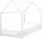 Beliani Ł&oacute;żko dziecięce domek drewniane 90 x 200 cm białe TOSSE | 395690 Bel | 4255664826756
