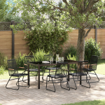vidaXL 7-osaline s&ouml;&ouml;gitoakomplekt Black PVC punutis | 3379174 | 8721288641014