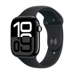 Watch Apple Watch Series 10 GPS 46mm Jet Black Aluminium Case with Black Sport Band S/M - Black | MWWP3QL/A | 195949565946