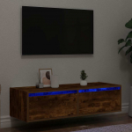 vidaXL vidaXL Szafka pod TV z LED, przydymiony dąb, 100x35,5x25 cm | 860242 | 8721158663559