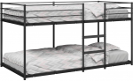 vidaXL Divstāvu gulta bez matrača, Black, 90x200 cm, tērauds | 4019877 VidaXL | 8721158511997