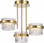 Ripplamp Italux Italux Tiara PND-77362-3-24W-GD ripplamp 3x24W LED 3000K gold/transparent | PND-77362-3-24W-GD | 5902854539765