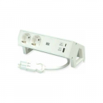 Bachmann BACHMANN DESK2 ALU WHITE 2x gniazdo z uziemieniem, ładowarka USB 22 W A&C, 0,2 m GST18 | 4057298130557 | 4057298130557
