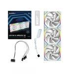 Lian Li UNI FAN SL Wireless ARGB PWM L&uuml;fter, 3er-Pack inkl. Controller - 120 mm, wei&szlig; | LULI-092 | 4718466016744