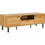 Beliani Szafka RTV jasne drewno z Blackm CLAREMONT | 358692 Bel | 4255664806468