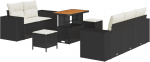 vidaXL 8-osaline aiam&ouml;&ouml;bli komplekt patjadega Black pol&uuml;rotang akatsia | 3363900 | 8721288440198