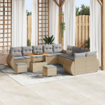 vidaXL Aiam&ouml;&ouml;bli komplekt 13 osa koos patjadega Beige pol&uuml;rotang Akaatsia | 3363887 | 8721288440068