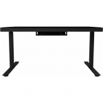 Dual-motor sit/stand adjustable-height gaming desk with wireless charger, RGB lighting, control panel, and USB ports, solid tempered glass tabletop, black. | 5291485019198 | 5291485019198