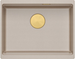 Zlewozmywak GraniteQ LOGAN 100 zlewozmywak pearl beige 56x45x21,5 cm 1-komorowy podwieszany z syfonem manualnym złoty | brak | 5906954200266