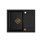 Zlewozmywak Quadron MORGAN 116 GraniteQ VERY BLACK - Black mat / złoty | 39221000 | 5903242537813
