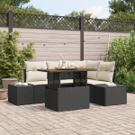 vidaXL 5-osaline aiam&ouml;&ouml;bli komplekt patjadega Black rattan | 3358693 | 8721288388964