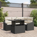 vidaXL Aiam&ouml;&ouml;bli komplekt 5-osaline Black rattan | 3357730 | 8721288379337