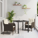 vidaXL 3-osaline aiam&ouml;&ouml;bli komplekt koos patjadega Brown pol&uuml;rotangist | 3380155 | 8721288650757