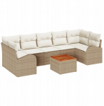 vidaXL 8-osaline aiam&ouml;&ouml;bli komplekt patjadega, beige pol&uuml;rotang akatsia, 2-kohaline aiam&ouml;&ouml;bel hoiuruumiga ja patjadega, beige pol&uuml;rotang | 3356216 | 8721288364876