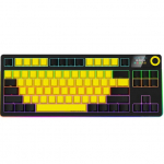 Lorgar KBP70TKLW, Pro juhtmevaba mehaaniline m&auml;ngurklaviatuur, 2.4 GHz/ BT 5.0, ekraan, multimeedia klahvid, US paigutus, yellow | LRG-KBP70TKLW-YL-US | 5291485017811