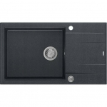 Zlewozmywak GraniteQ EVAN 136 XL GraniteQ zlewozmywak z syfonem Push To Open 1-komorowy z/o (860x500x210; kom. 420x490) black diamond / elementy stalowe | brak | 5904310997843