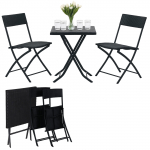 V&auml;ike Black Forest aiam&ouml;&ouml;bli komplekt, kaks tooli + must laud | L-0201P | 5907207224473
