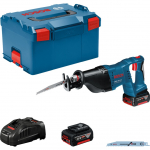 Bosch Powertools Akku-S&auml;bels&auml;ge GSA 18 V-LI Professional, 18 Volt (blau/schwarz, 2x Li-Ionen Akku 5,0Ah, in L-BOXX) | 060164J00B | 3165140861601