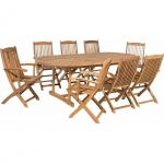 Beliani Zestaw ogrodowy drewniany st&oacute;ł i 8 krzeseł MAUI! | 74104 Bel | 4260580927418