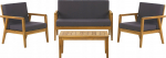 Beliani Zestaw ogrodowy drewniany 4-osobowy ciemnoszary PALLANO | 317205 Bel | 4251682280266
