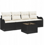 vidaXL 5-osaline aiam&ouml;&ouml;bli komplekt patjadega Black Pol&uuml;rotang, vidaXL 2-kohaline aiam&ouml;&ouml;bel patjadega Black Pol&uuml;rotang | 3345567 | 8721158951533