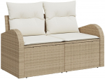 8-osaline aiam&ouml;&ouml;bli komplekt koos patjadega Beige pol&uuml;rotang, 2-kohaline aiam&ouml;&ouml;bel hoiuruumiga ja patjadega Beige pol&uuml;rotang | 3354620 | 8721288348913