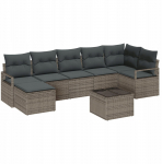 vidaXL 7-osaline aiam&ouml;&ouml;bli komplekt patjadega Black pol&uuml;rotang | 3355148 | 8721288354198