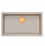 Zlewozmywak GraniteQ LOGAN 110 zlewozmywak pearl beige 76x45x23,5 cm 1-komorowy podwieszany z syfonem manualnym miedziany | brak | 5906954200211