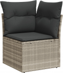 vidaXL 6-osaline aiam&ouml;&ouml;bli komplekt koos patjadega, helehall s&uuml;nteetiline rattan | 3357745 | 8721288379481