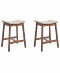 Beliani Komplekt 2 baaripukki DIXON Puit Dark brown/beige | 575672   Bel | 4255664899392
