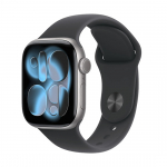 Watch Apple Watch Series 11 (2025) GPS 42mm Space Grey Aluminium Case with Black Sport Band M/L - Grey | MEQXWF/A | 195950619072