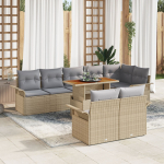 vidaXL 9-osaline aiam&ouml;&ouml;bli komplekt Beige pol&uuml;rotangist ja akaatsiast | 3349349 | 8721158994639