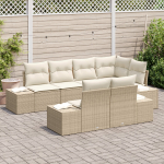 vidaXL 7-osaline aiam&ouml;&ouml;bli komplekt pol&uuml;rotangist koos patjadega Beige | 3355770 | 8721288360410