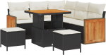 vidaXL 8-osaline aiam&ouml;&ouml;bli komplekt patjadega Black pol&uuml;rotang akatsia | 3365250 | 8721288453693