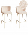 Beliani Komplekt 2 baaritooli MINA II Boucl&eacute; Light beige | 586632   Bel | 4069605004062