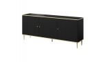 GLAMOUR chest 180x40x75.5 cm black matt + gold | GLAMOUR KOM CZ | 5903815006715
