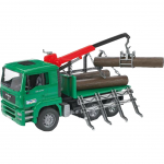 BRUDER MAN Holztransport-LKW mit Ladekran und 3 Baumst&auml;mmen | 02769 | 4001702027698