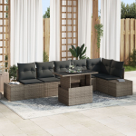 vidaXL 7-osaline aiam&ouml;&ouml;bli komplekt koos patjadega Grey pol&uuml;rotang | 3349195 | 8721158993090