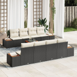 vidaXL 9-osaline aiam&ouml;&ouml;bli komplekt patjadega Black pol&uuml;rotang Akatsia | 3348048 | 8721158981622